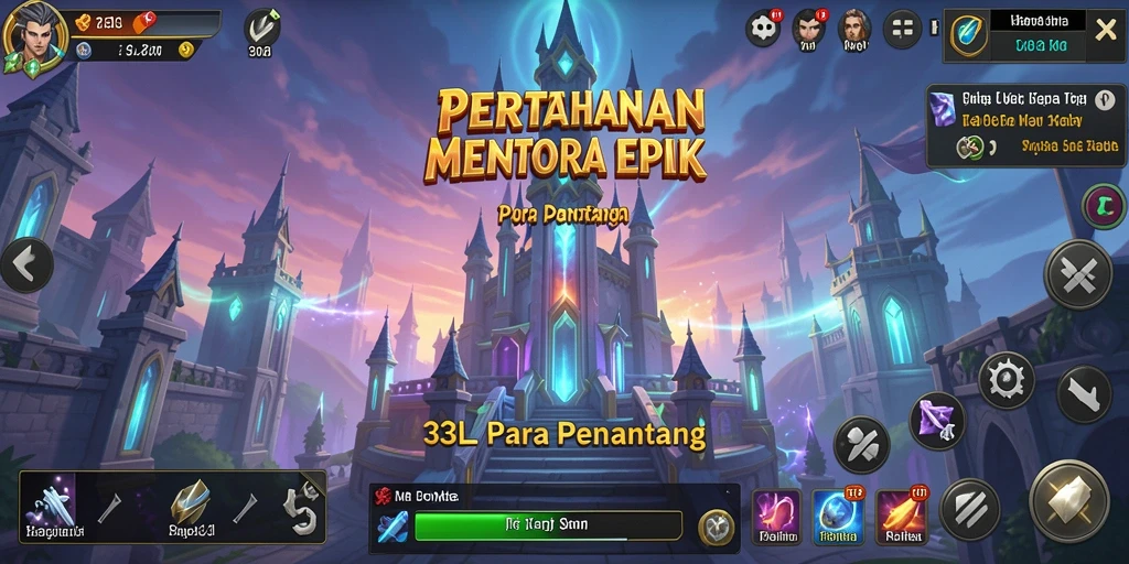 Screenshot 33L menunjukkan aksi mendebarkan dalam pertahanan menara.