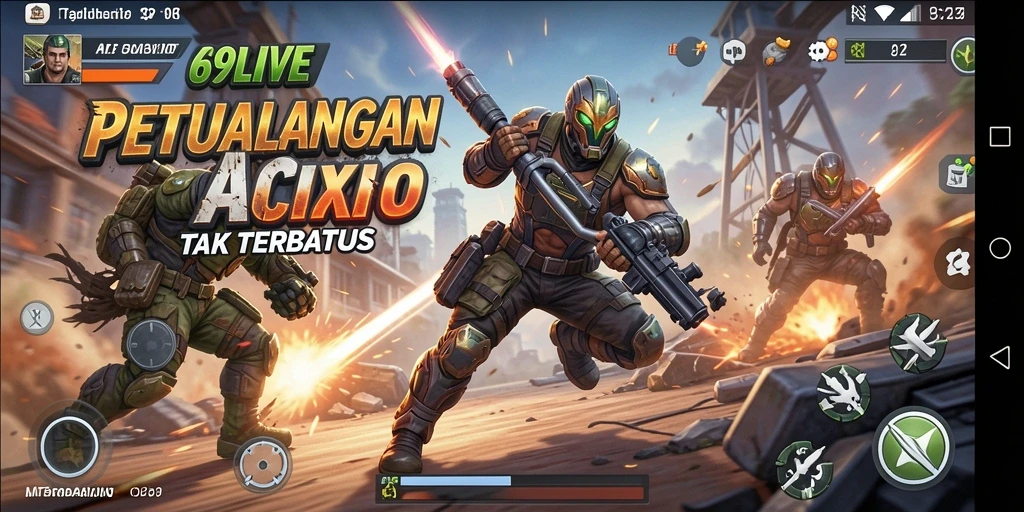 Tampilan aksi seru dalam gameplay 69LIVE dengan grafis memukau.