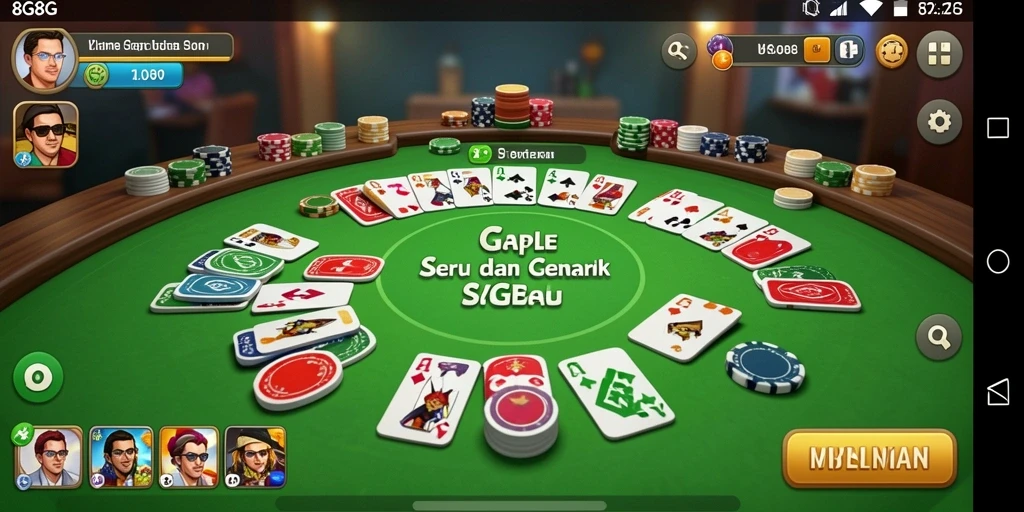 Screenshot gameplay Gaple yang seru dan menantang di 8G8G.