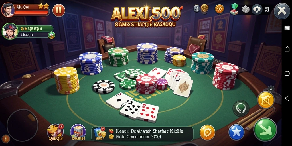 Tampilan seru dari gameplay QiuQiu di ALEXIS500.