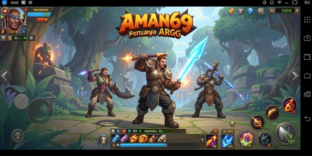 Tampilan menawan dari gameplay ARPG yang seru dan menantang di AMAN69.