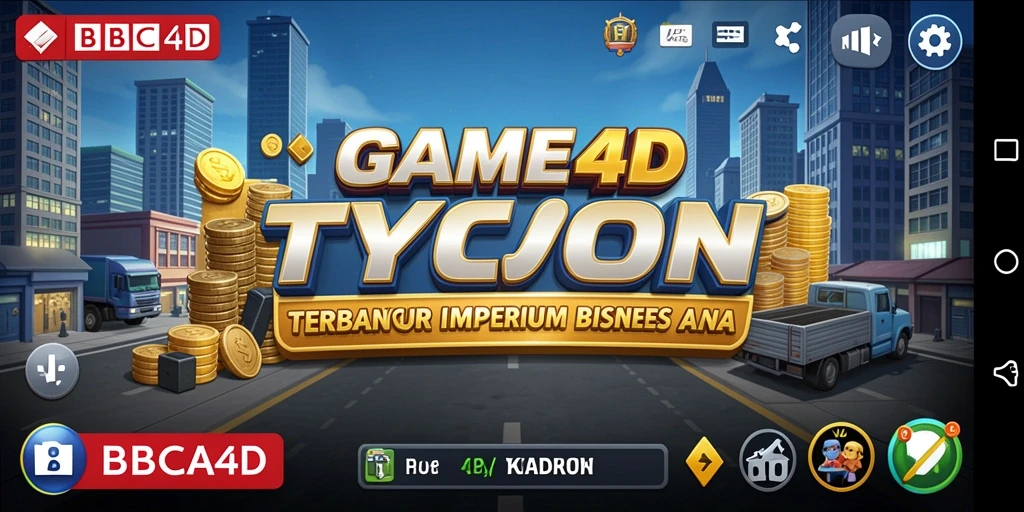 Tangkapan layar gameplay BBCA4D yang menampilkan keseruan membangun bisnis Tycoon.