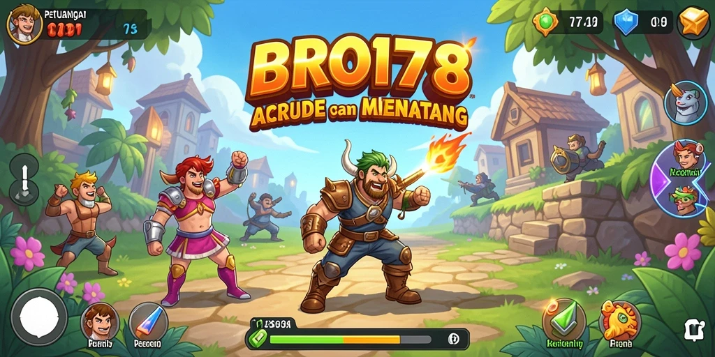 Tampilan gameplay seru di BRO178 dengan akselerasi cepat dan rintangan menarik.