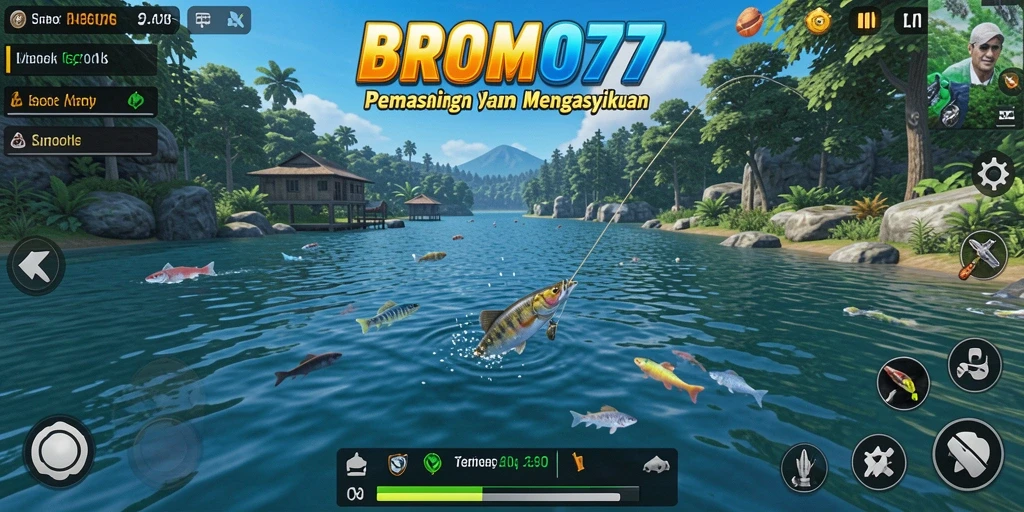 Screenshot gameplay <strong>BROMO77</strong> yang menunjukkan aksi memancing seru.