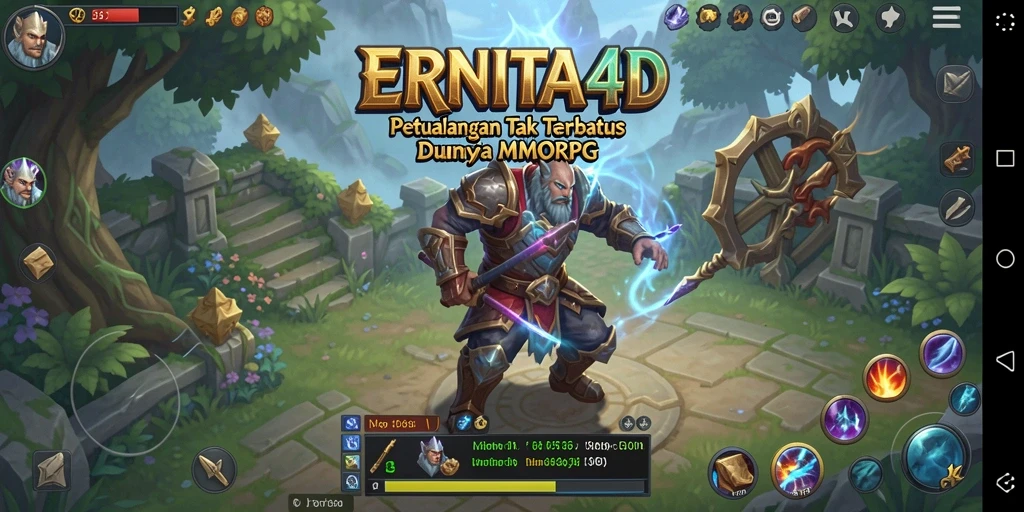 Tangkapan layar <strong>ERNITA4D</strong> menampilkan aksi seru dalam pertempuran MMORPG.