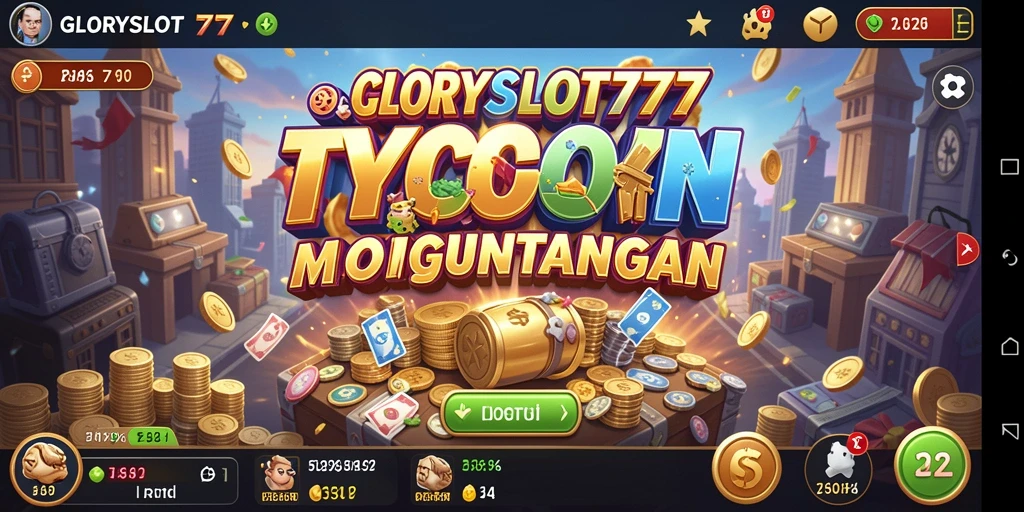 Tampilan gameplay <strong>GLORYSLOT777</strong> yang menarik dan strategis dalam membangun kasino.