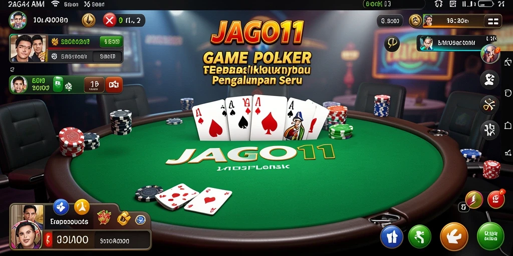 Tampilan menarik dari gameplay JAGO11 yang penuh strategi Poker.