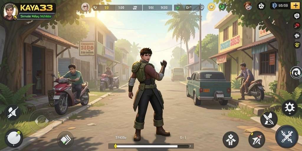 Screenshot gameplay KAYA33 menampilkan interaksi karakter yang dinamis.