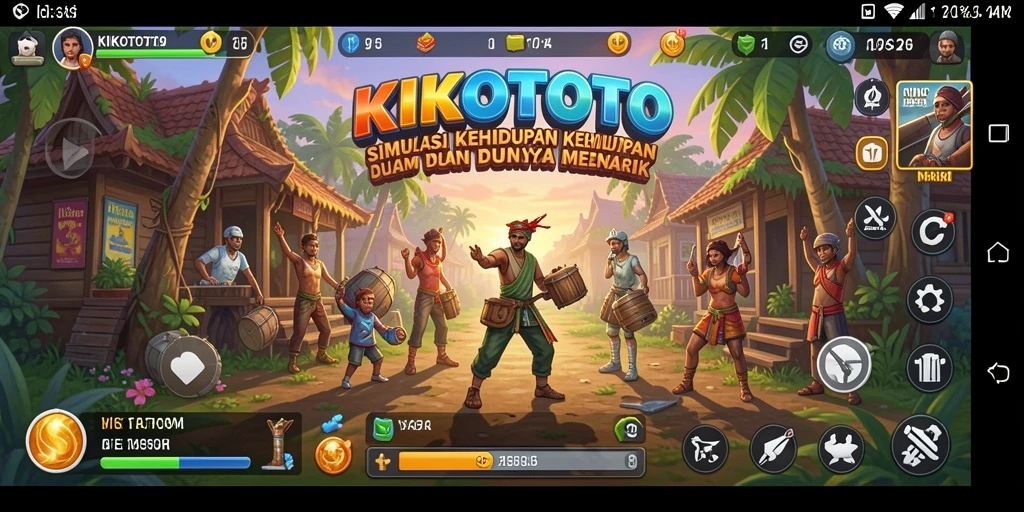 Tampilan menarik dari gameplay KIKOTOTO yang penuh warna.