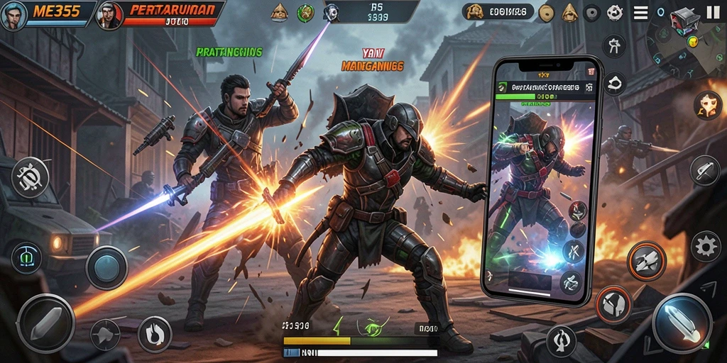 Tampilan gameplay ME355 yang menarik dan strategis.
