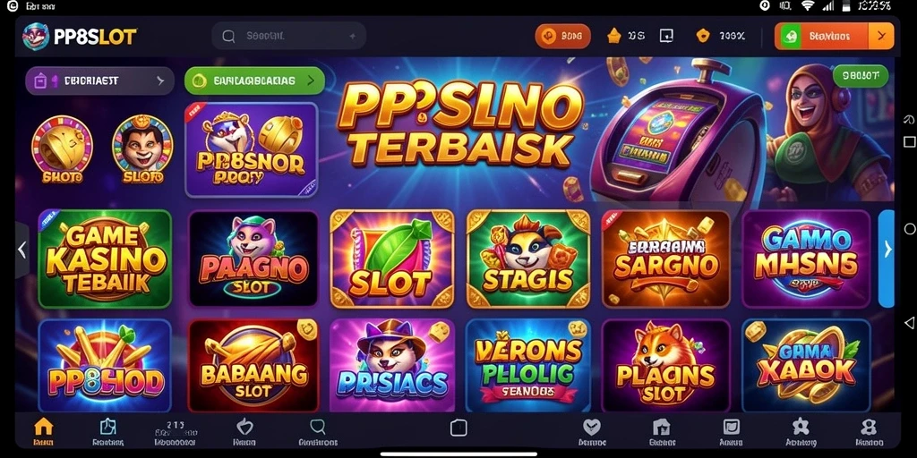 Tampilan gameplay PP8SLOT yang menawan dengan berbagai slot menarik.