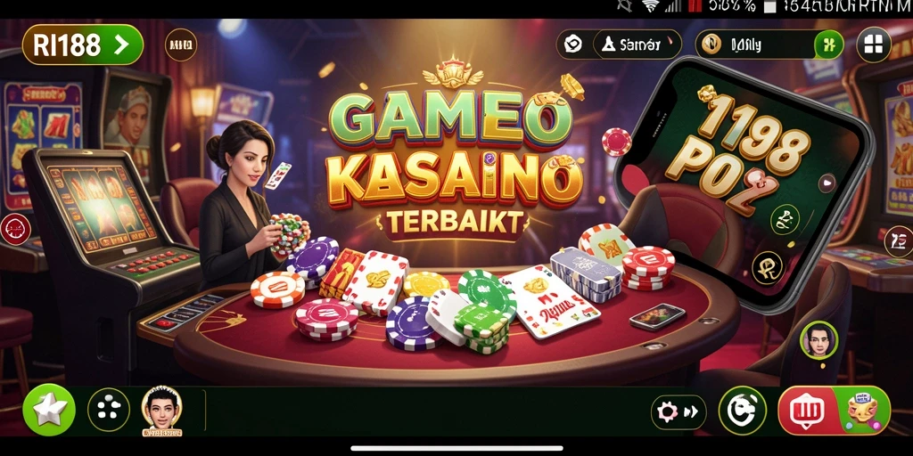 Screenshot gameplay RI188 dengan suasana kasino yang mengasyikkan.