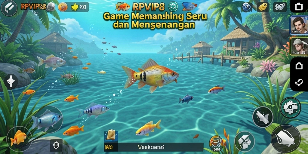 Tampilan gameplay RPVIP8 dengan aktivitas memancing yang menarik.