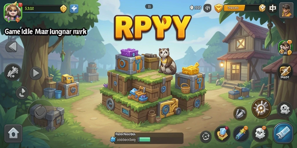 Tampilan gameplay <strong>RPYYY</strong> dengan karakter lucu yang sedang beraksi.
