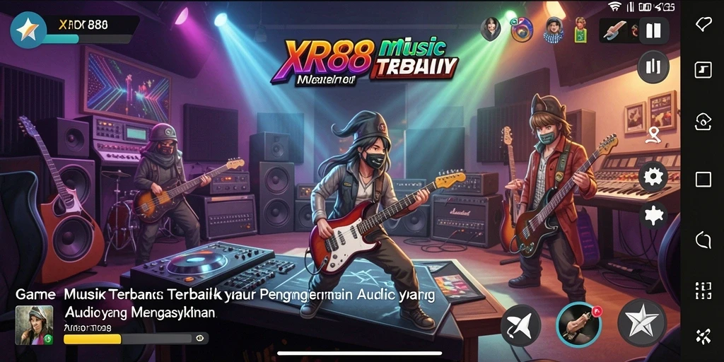 Tangkapan layar menunjukkan gameplay seru XR88 dengan variasi lagu.